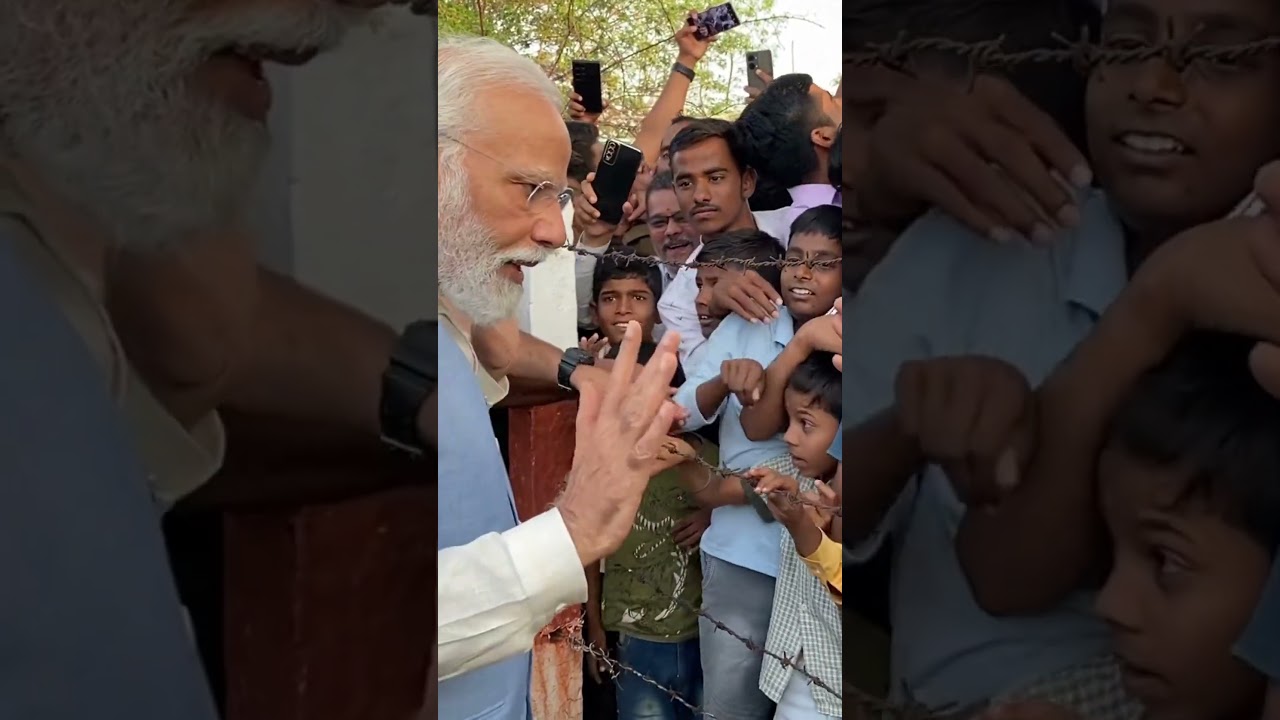 PM Modi’s adorable conversation with young kids in Kalaburagi, Karnataka