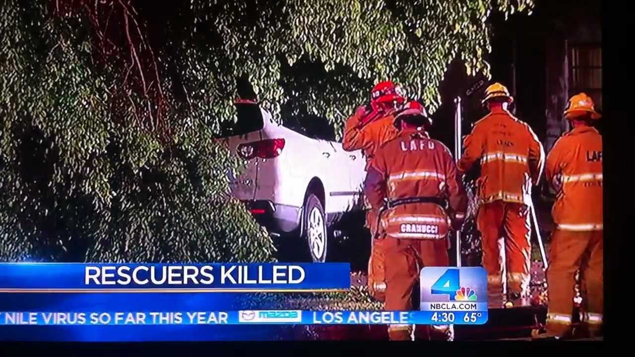 KNBC News coverage of  accidental electrocution at automobile accident in Los Angeles