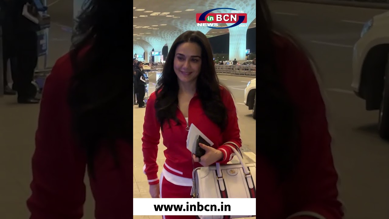 PREITY ZINTA FLY FROM MUMBAI FOR CANNES FILM FESTIVAL SPOTTED AT AIRPORT