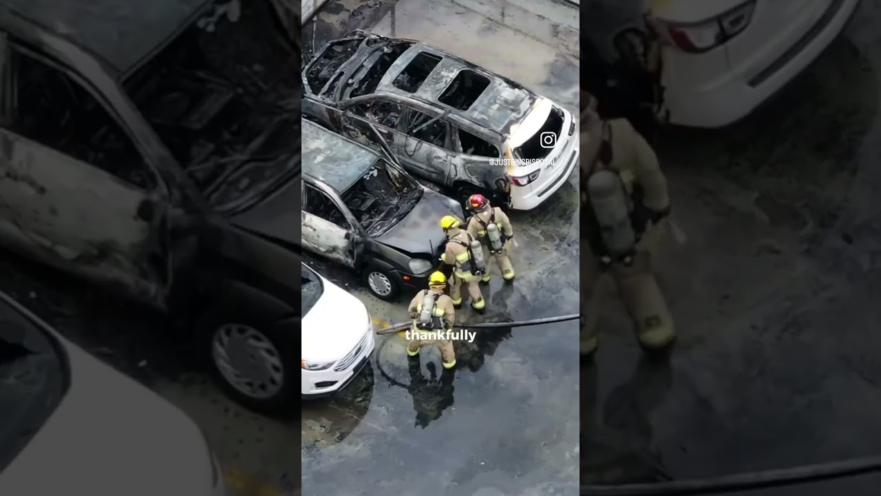 Vehicle fire Centre Pointe Plaza parkade June 22nd, 2024 #asmr #trending #news #YQR