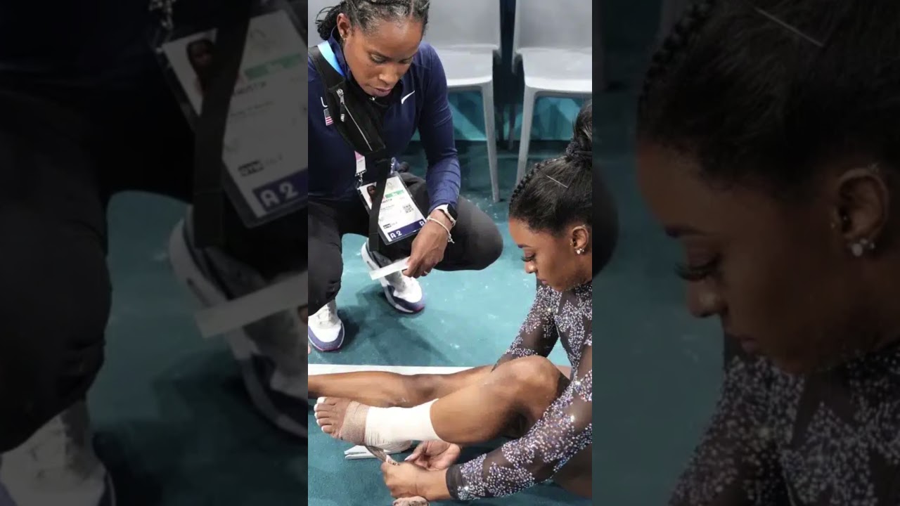 How Simone Biles Hurts Her Leg Olympic Gymnastics? #shorts